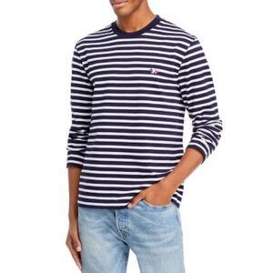 MAISON KITSUNÉ
PARIS Navy & White Tricolor Fox Long Sleeve T-Shirt